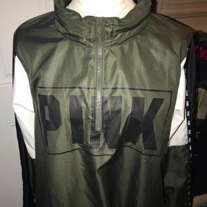 PINK pullover windbreaker with hood